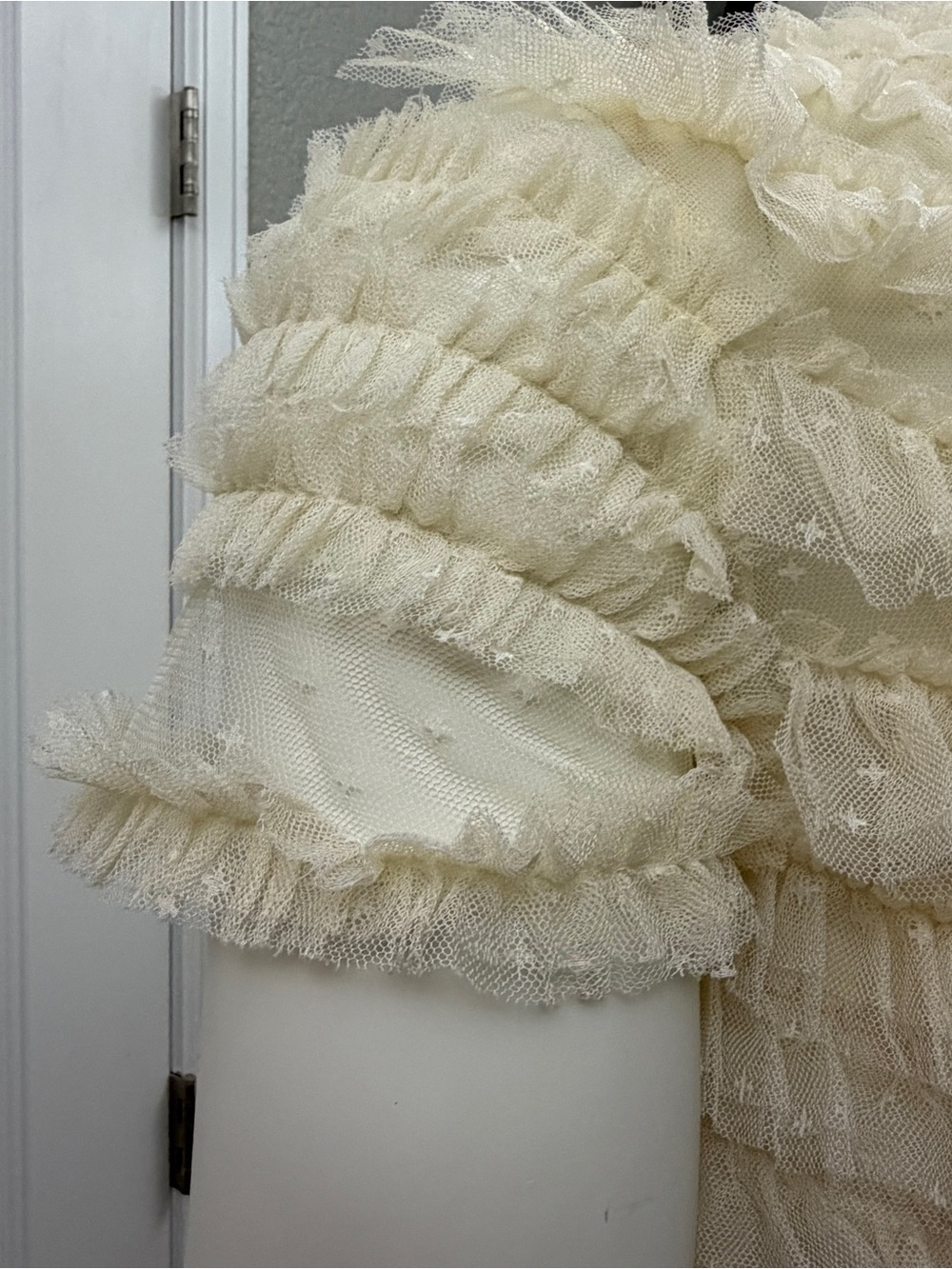 Needle & Thread Cream Ruffled Tulle Tiered Maxi Dress NWT - Size 14 (shortened) - Picture 9 of 16
